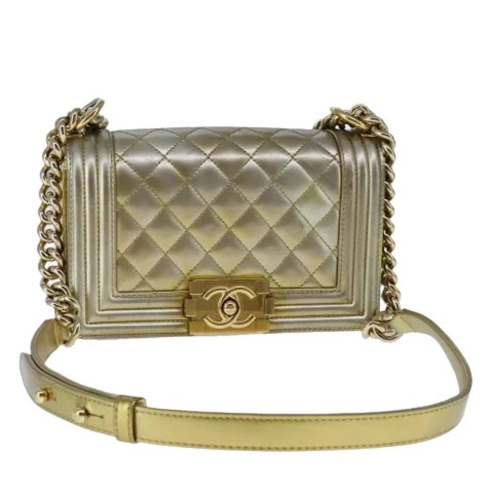 Chanel Vintage Pre-owned Vintage Skuldertaske i Patentlæder - Vintage - Dame - Gul - ONE SIZE - Uld