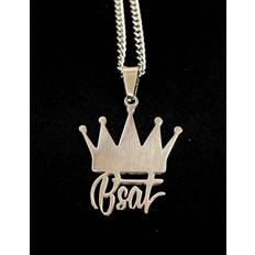 BSAT Crown Necklace With Pendant Stainless Steel