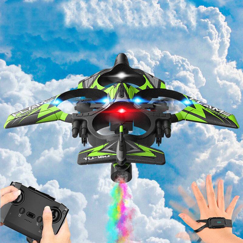 TU 160 Fighter 2.4G Enknappspruta Gravitationssensor EPP FPV RC Drone Flygplan Quadcopter Glidare RTF med LED-lampor för