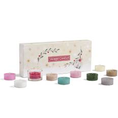 Confezione 10 Tealight + 1 Porta Candela Snow Globe Wonderland 11 pz
