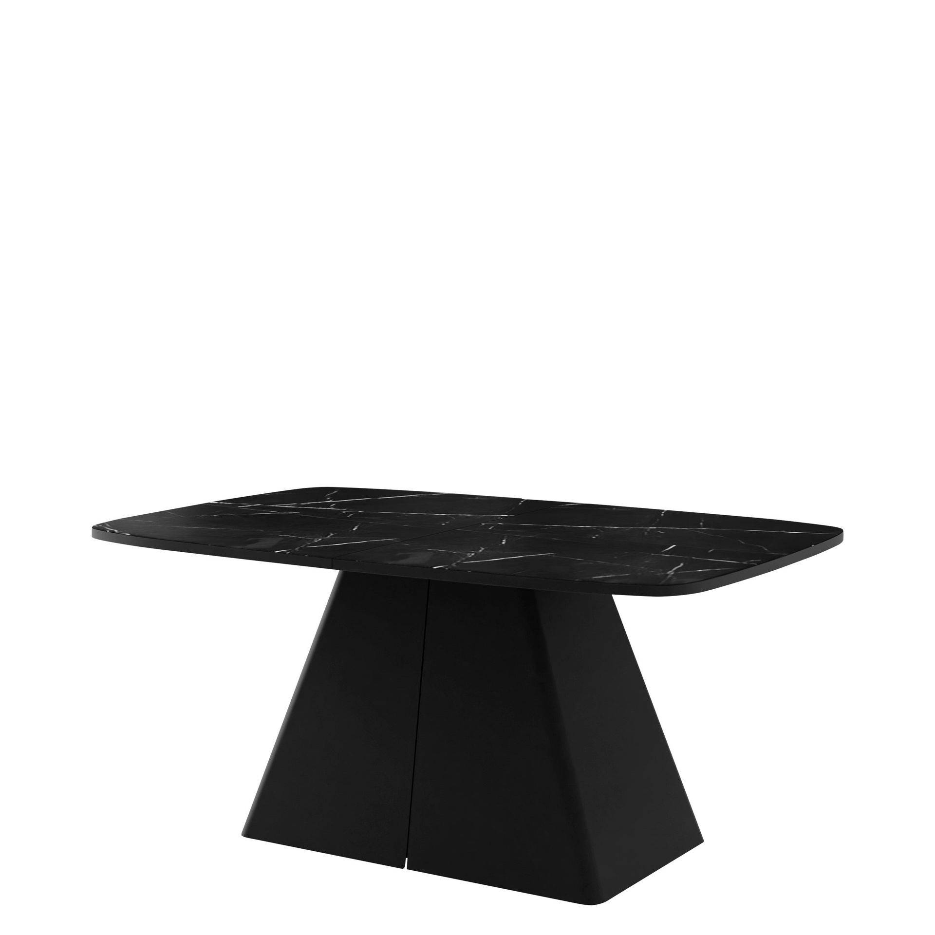 Novaj Matbord förlängningsbart 180-256 cm - Svart (marmor) & köksbord Metall