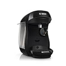 Bosch Tassimo happy friendly Kapselmaschine TAS102EA, über 70 Getränke, geeignet für alle Tassen, Abschaltautomatik, nachhaltig, 1 x Entkalkungstabletten, platzsparend, 1400 W, schwarz