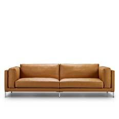 Juul 301 Sofa Prestige Læder - L: 240 cm - Cognac / Eg Sortbejds