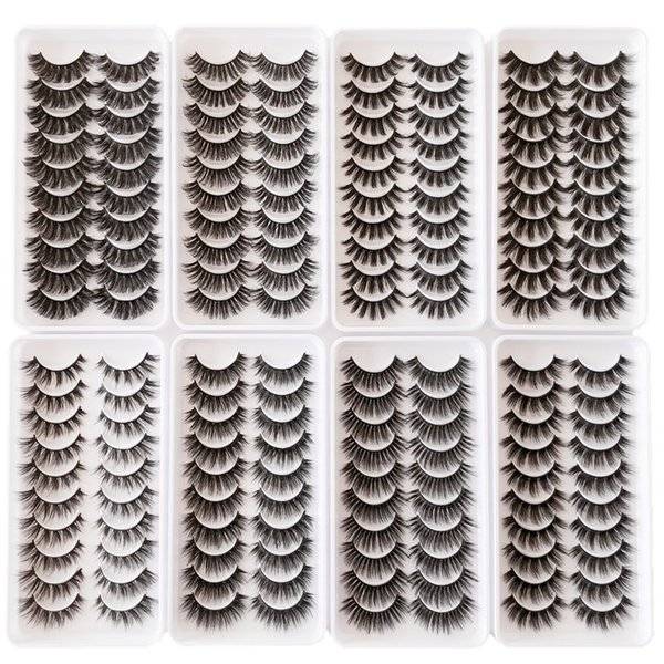 10Pairs 3D Faux Mink Lashes Pack Natural Long Eyelashes Soft Wispy False Eyelash Cils Makeup Wholesale Maquiagem