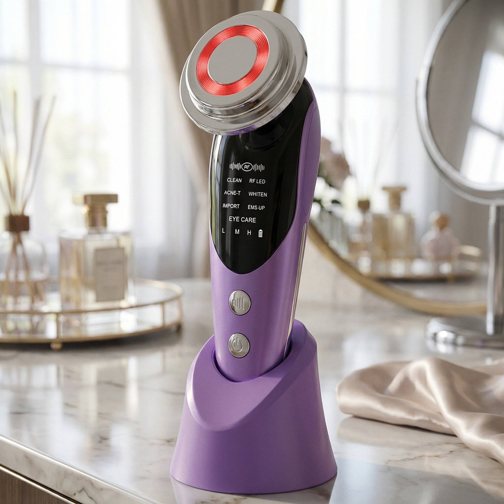 7 in 1 Face Lift Facial Massager - Purple / 7 in 1