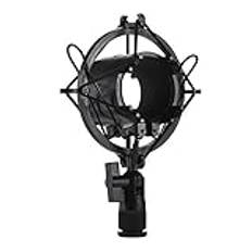 Mikrofonchockmontering, Mic Clip Holder Mount Anti Vibration Mic Bracket för Online -sändningsstudiomusikinspelning (Svart)