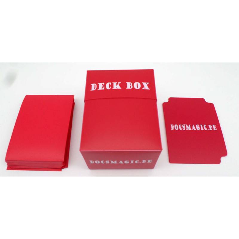 Docsmagic.de Deck Box + 60 Double Mat Red Sleeves Small Size - Mini...