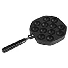 Aebleskiver Gjutjärn NonStick Pan, 12 Håligheter Aluminium Non-stick Takoyaki Grill Pan Tallrik Bläckfisk Ball/Pancake Maker Bakform för Andra Efterrätter Ball Fylld Pannkakspanna