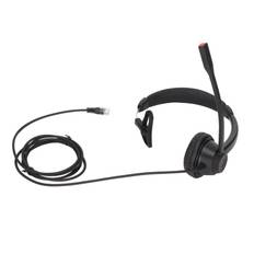 RJ9 Telephone Headset Noise Cancelling Unilateral Corded Business Headphone with Mic for Landline