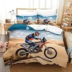 Motocross Race Påslakan Fint Textil Off-Road Motoracing Sängkläder Set Polyester Andningsbart Påslakan Örngott Mikrofiber Sänglinne Dubbel(200x200cm)