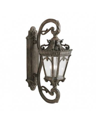 TOURNAI Udendørs væglampe i aluminium og glas H95,9 cm 4 x E14 - Antik brun/Frostet