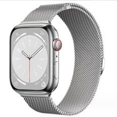 Milanese loop rem til Apple Watch-rem 44mm 40mm 45mm 49mm 41mm 38mm 42mm 44mm Armbånd iwatch Series 9 3 6 5 SE 7 8 Ultra 2 starlight - sølv silver 42mm/44mm/45mm/49mm