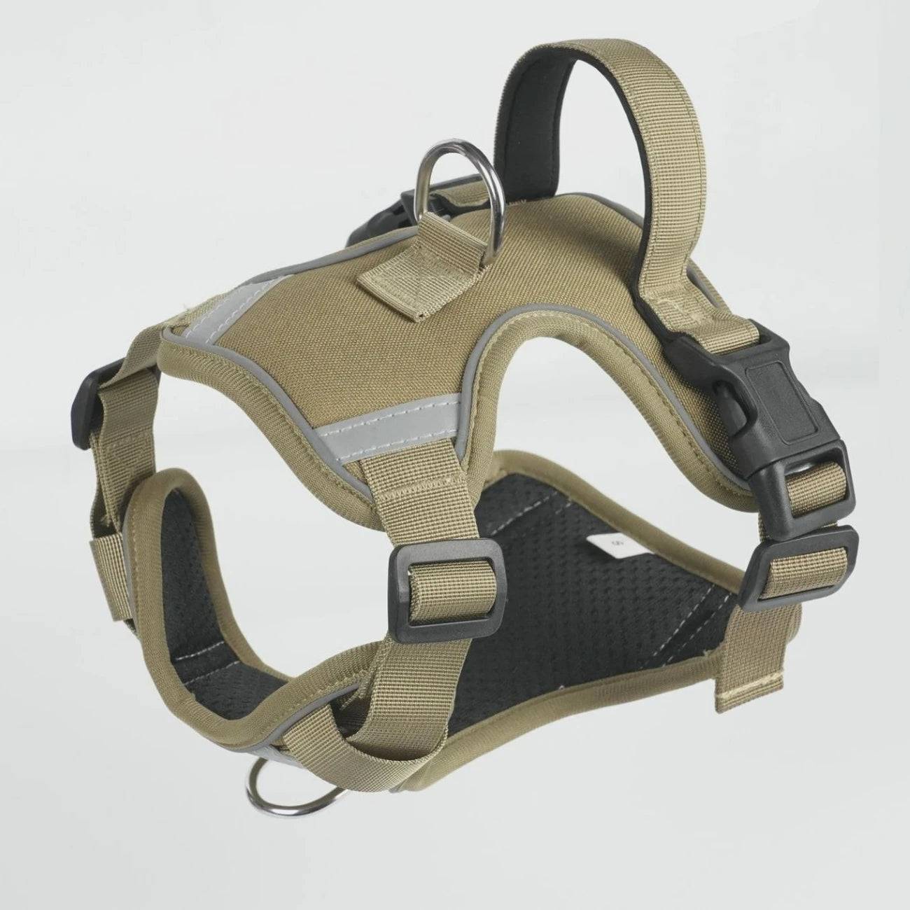 Large Dog Harness with Leash - Training Vest for Medium to Large Dogs - khaki / S (S)