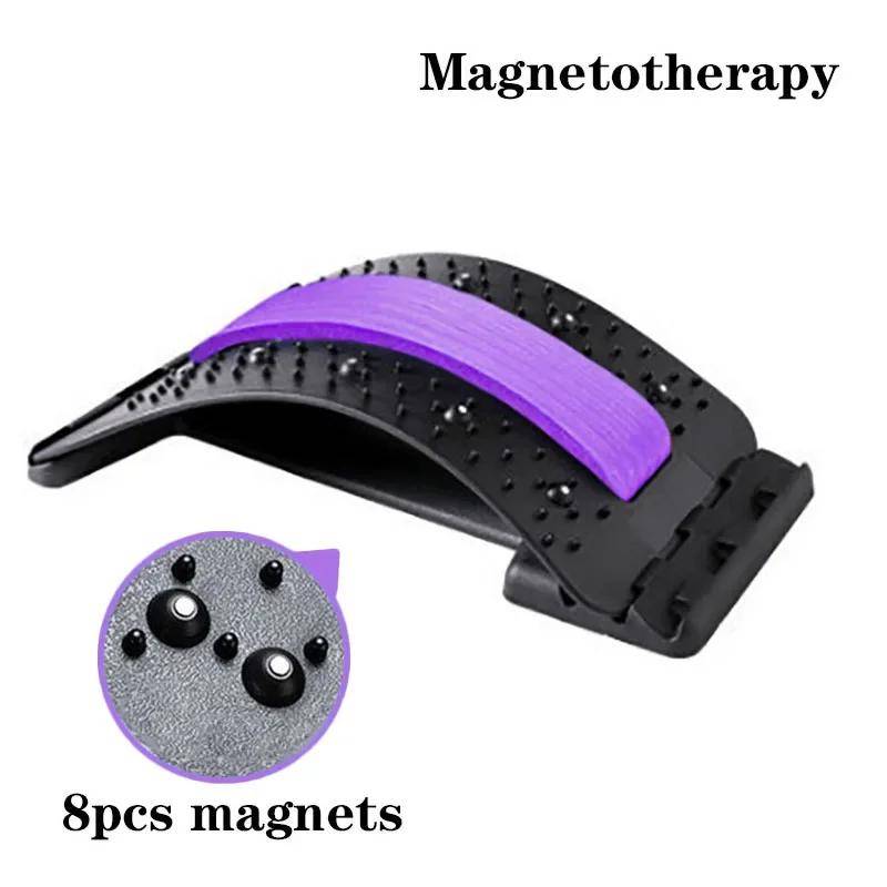 Ryggmassageapparat Magnetoterapi Justerbar Sträckare i Flera Nivåer Midja Nacke Fitness Ländrygg Cervikal Ryggrad Stöd Smärtlindring