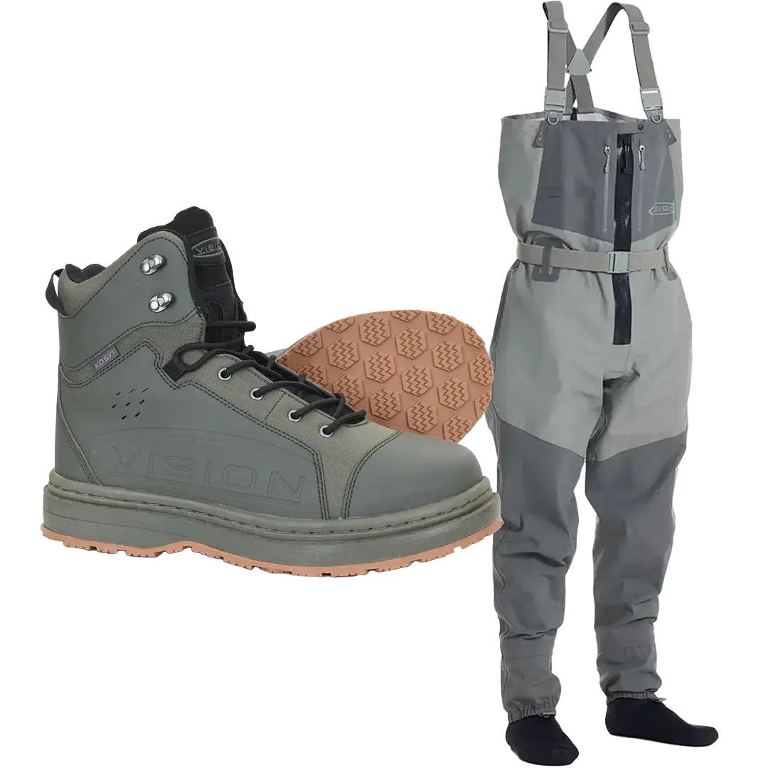 Vision Koski Grey Zip Åndbare Waders Sæt