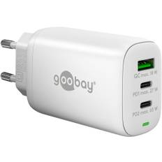 Goobay Multiport Snabbladdare, 2xUSB-C, 1xUSB-A, PD, GaN, 65W - Vit