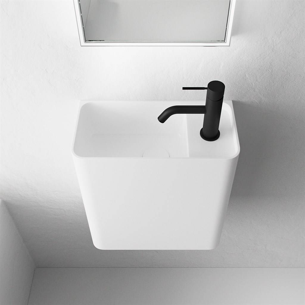 Coco 2L - 36x18 Vask til venstre Mathvid SolidTec® - fra Bad&Stil.