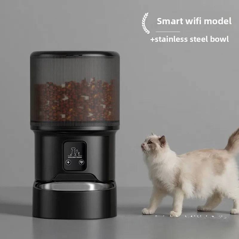Smart WiFi Pet Feeder with HD Camera & Two-Way Intercom - ZR21 black WIFI / 4L (4L)