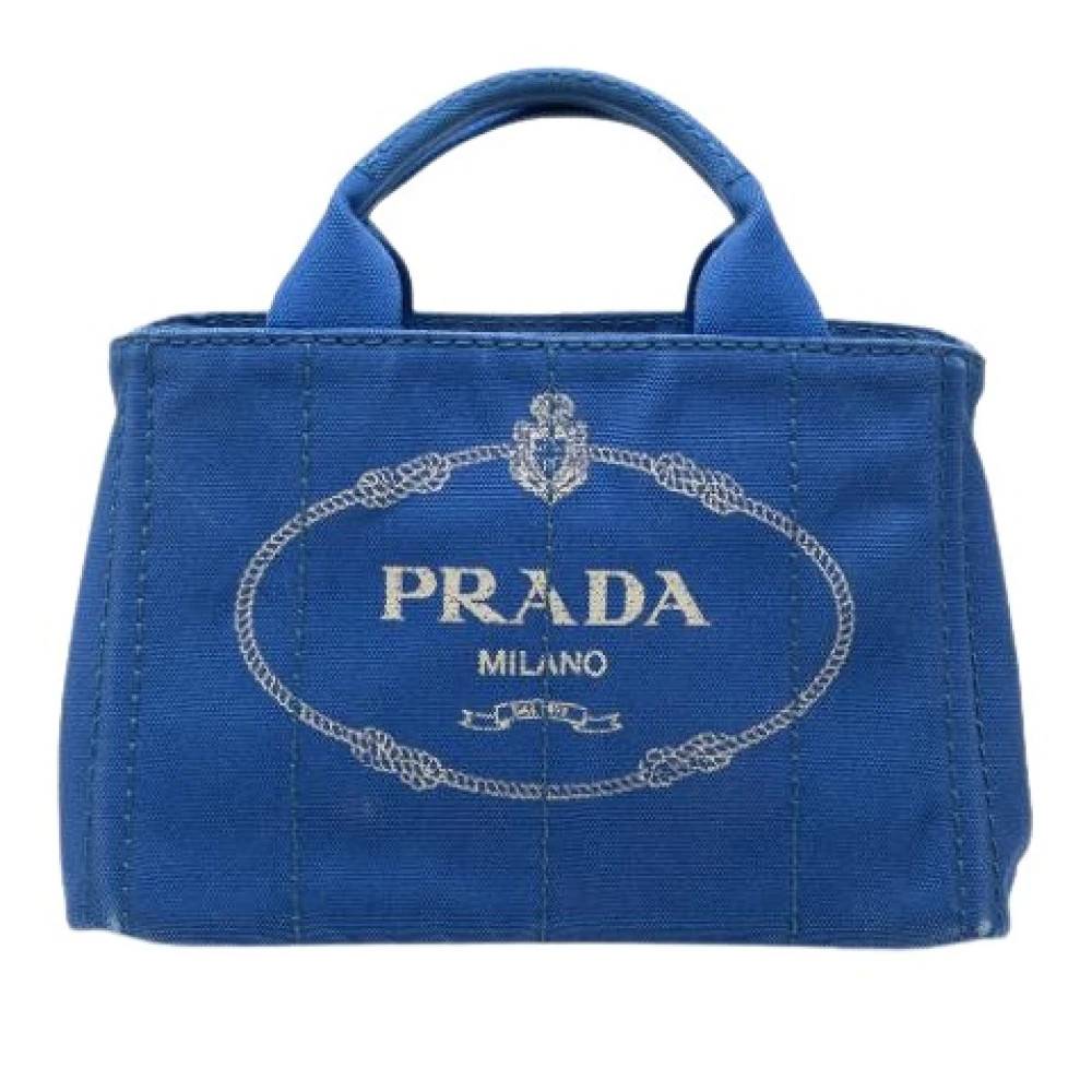 Prada Vintage Pre-owned Satchel - Vintage - Dame - Blå - ONE SIZE - Tyl