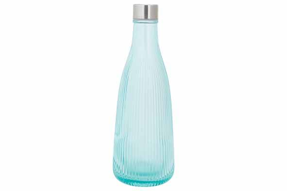 Vandflaske Med Låg Glas 1l Turkis H28cm