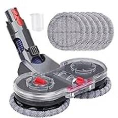 Fictezlove Elektrisk torkfäste för Dyson V12 Detect Slim/V10 Slim dammsugare, moppfäste för Dyson V12 Slim med avtagbar vattentank och 6 tvättbara mopp + 1 påfyllningsbehållare