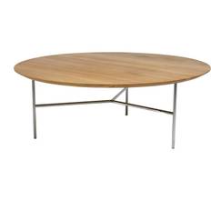 Mavis Tribeca Soffbord Rustikt Oljad Ek / Satinkromat 110 Cm - Soffbord Stål Oljad Ek - 1343K5110