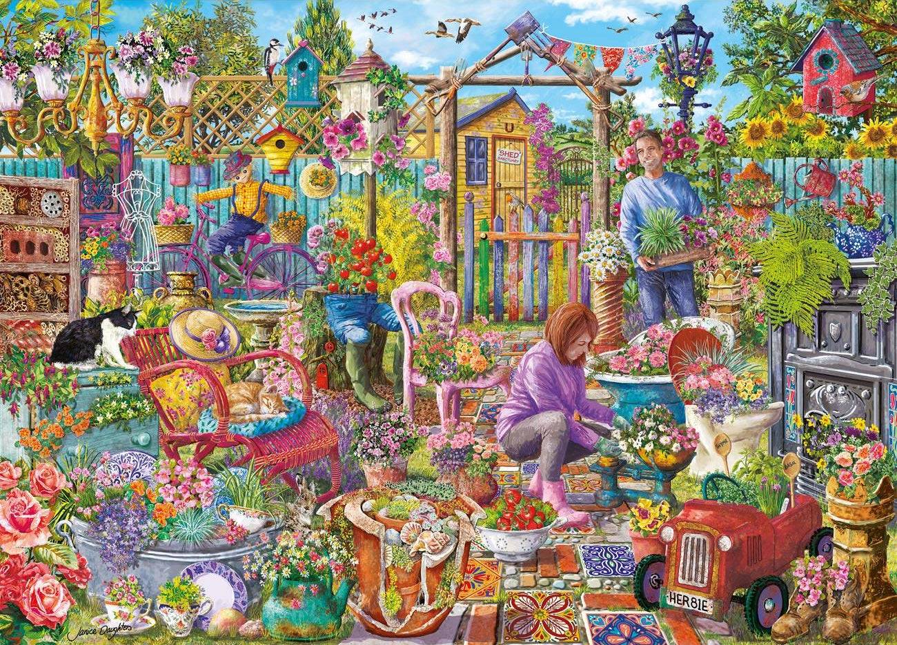 Upcycled garden 1000 Piece Jigsaw Puzzle - Default Title