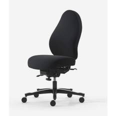Malmstolen Premium R4 Høj, Sort Select, Forberedt til nakkestøtte (P), DUX pascal sæde, 45-56 cm, Alu fod, Hjul til hårde gulve