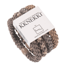 Bon Dep - Kknekki Elastikker - 4-pak Bundle 8 (Brown/Grey Glitter) - One size