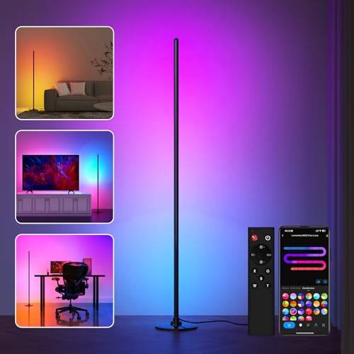 Lanmonlily RGBICW LED Stehlampe, WiFi Alexa Stehlampe Musik Sync