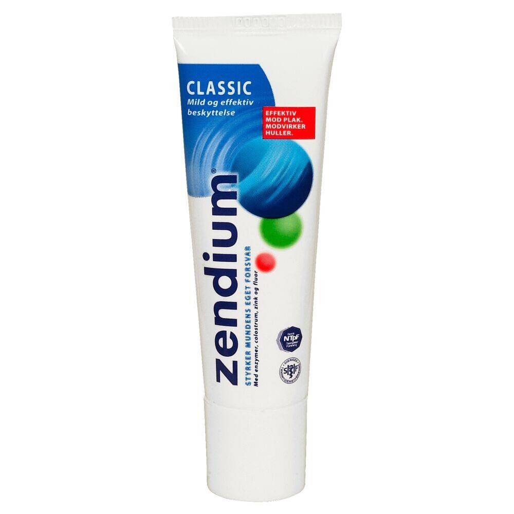 Tandpasta - Zendium Classic - 1500 ppm fluor - 14 ml - 50 stk.