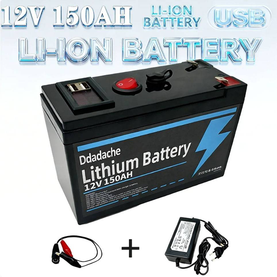 🎁12V 150Ah Lithium LiFePO4 Deep 4000 Cycles Battery Rechargeable Battery for Solar/Wind Power,Small UPS,Lighting,Power Wheels
