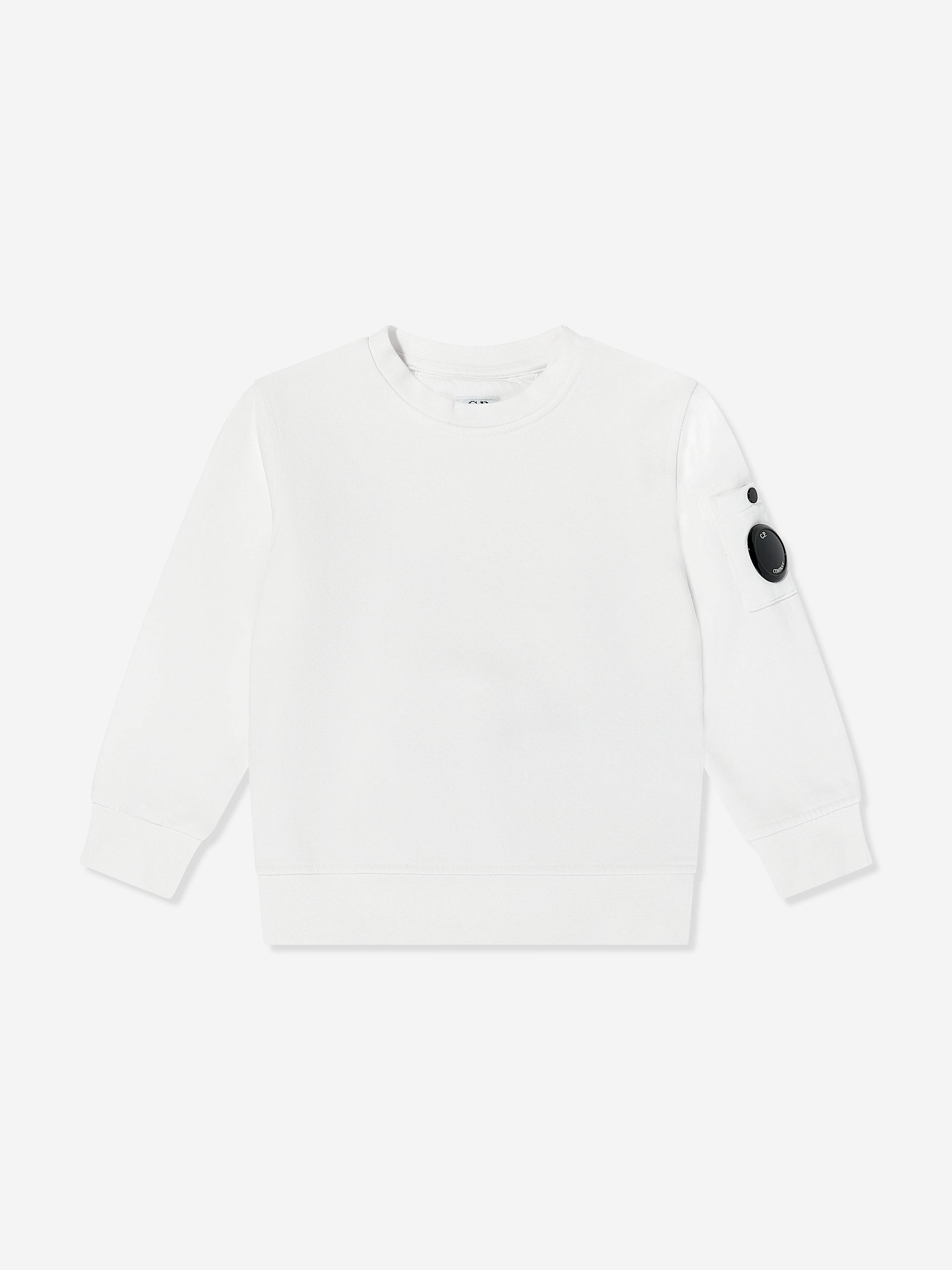 C.P. Company Boys Lens Sweatshirt in Ivory - Ivory / 4 Yrs (4 Yrs)