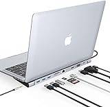 10-i-1 USB C-docka, USB C multiport hub trippel display bärbar dator hub stativ, USB C-adapter för MacBook och Windows (4K HDMI, VGA, PD 100 W, Ethernet, SD/TF-kortplats, 3,5 mm ljud, 3 USB-portar)