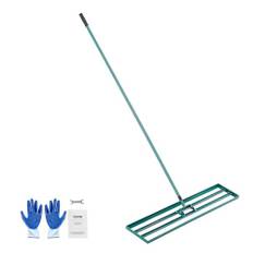 VEVOR 1219 x 254 mm gräsmattekratta, stålhandtag, 1981 mm bottenplatta, robust aluminiumlegering jordnivåkratta för gräsmatta, golf, gård, trädgårdsfält
