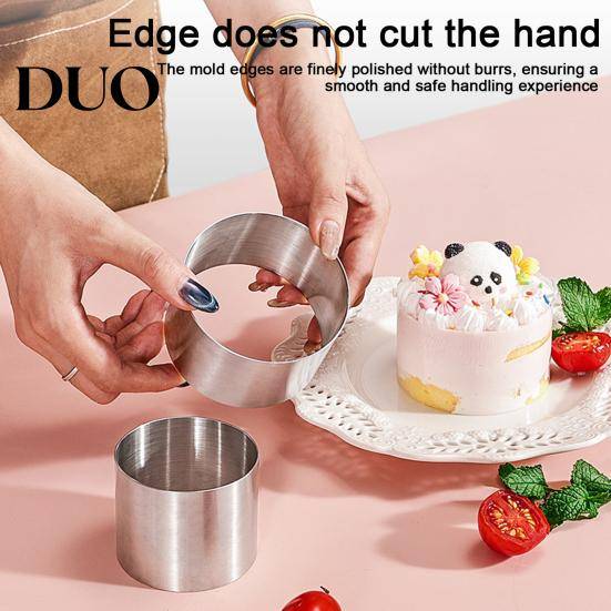 Degskärverktyg Rostfritt Stål Cirkulär Tårtform, 5 cm Djup Rund Kex Bakelse Ring, Non-stick Sconesform Lätt att Ta Ur Formen Bakning förmunkar