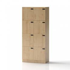 Kontorskab Lockers Forty - 173x80x43 cm, Farve Birk, Lås Kombinationslås