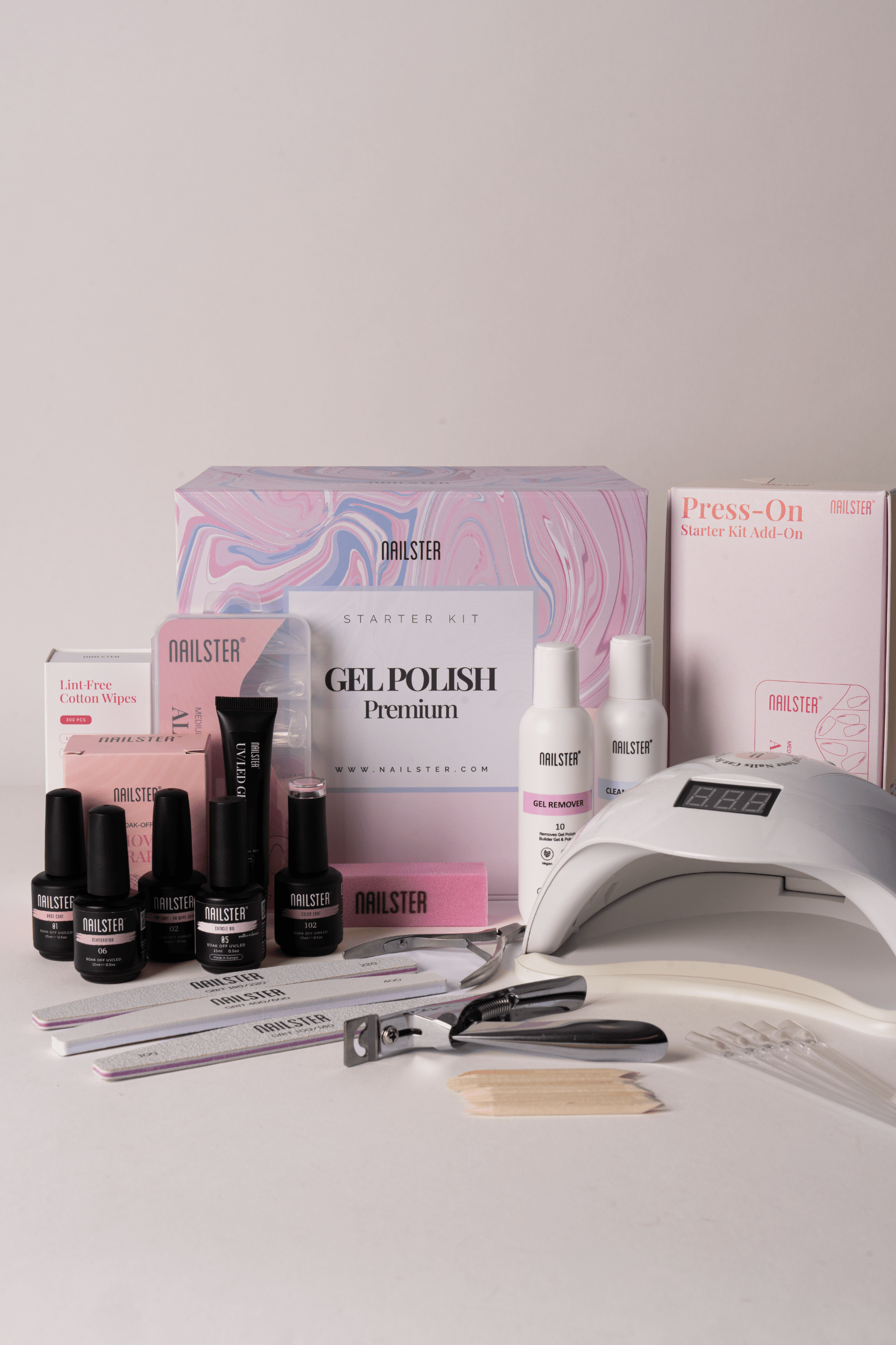 Press On Starter kit Premium - Press on negle - Inklusiv UV neglelampe - Lav negle hjemme