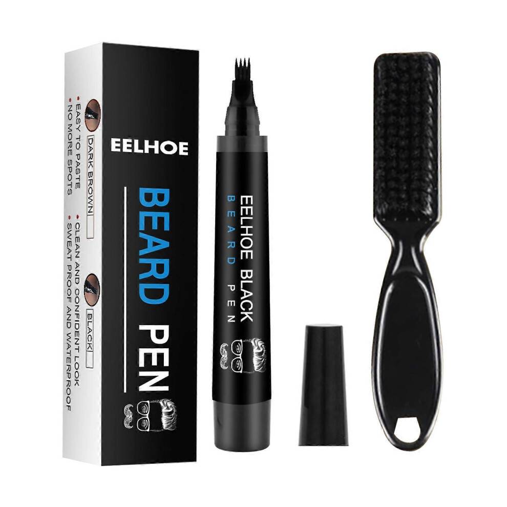 (black) Men Beard Filling Pen Kit Face Moustache Repair Shape Mustache Styling Salon Repair Tool Beard Pencil Filler For Men