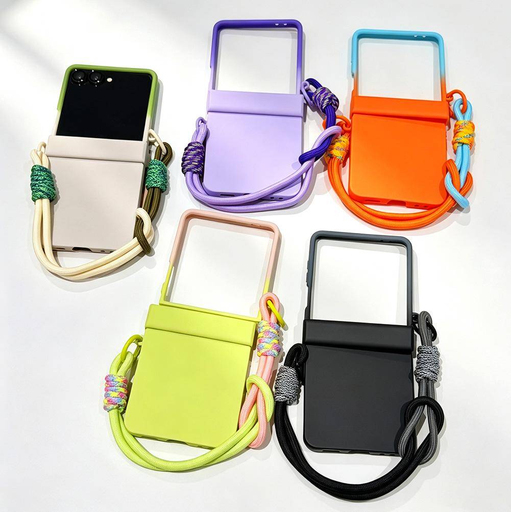 Tvåfärgat Gradient Armbandsfodral För Samsung Z Flip 8 flip7 FE Galaxy Z Flip 7 6 5 4 Hudvänligt Gångjärnsskydd grön