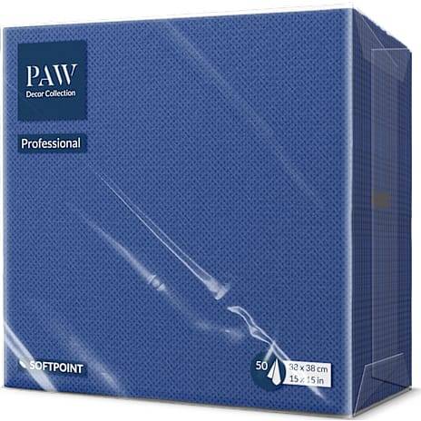 Paw ensfarvede servietter 38x38 cm 50-pak - mørkeblå