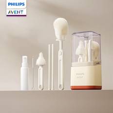 Philips Avent Bottle Cleaning Set Includes draining rack and bottle brush.
