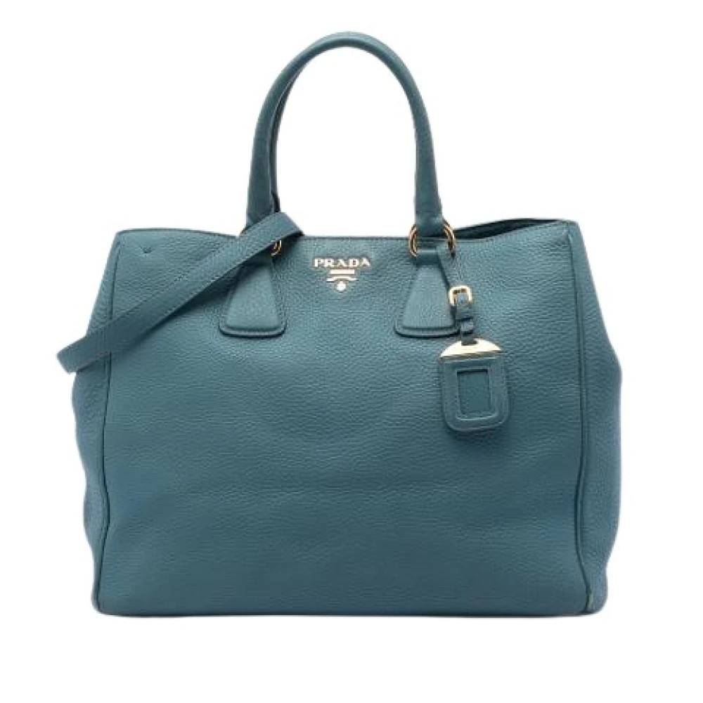 Prada Vintage Pre-owned Vintage Satchel - Vintage - Dame - Blå - ONE SIZE - Uld