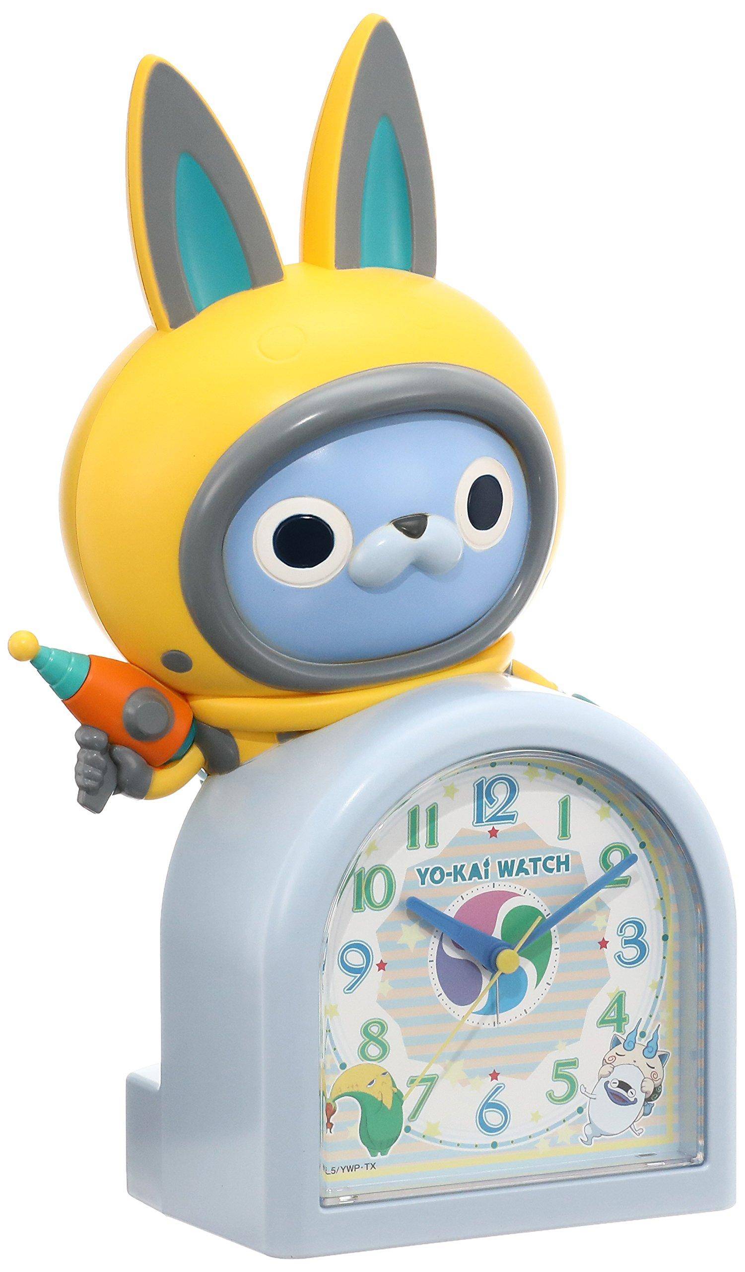 Seiko Clock JF380A Watch USApyon Alarm Clock with Talking Analog Yo-Kai Character-Shaped Alarm, ljusblå färg
