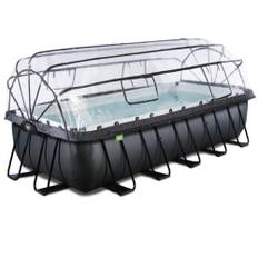 Pool Exit Toys Black Leather M. Värmepump Sandfilterpump Och Tak 540X250Cm Svart
