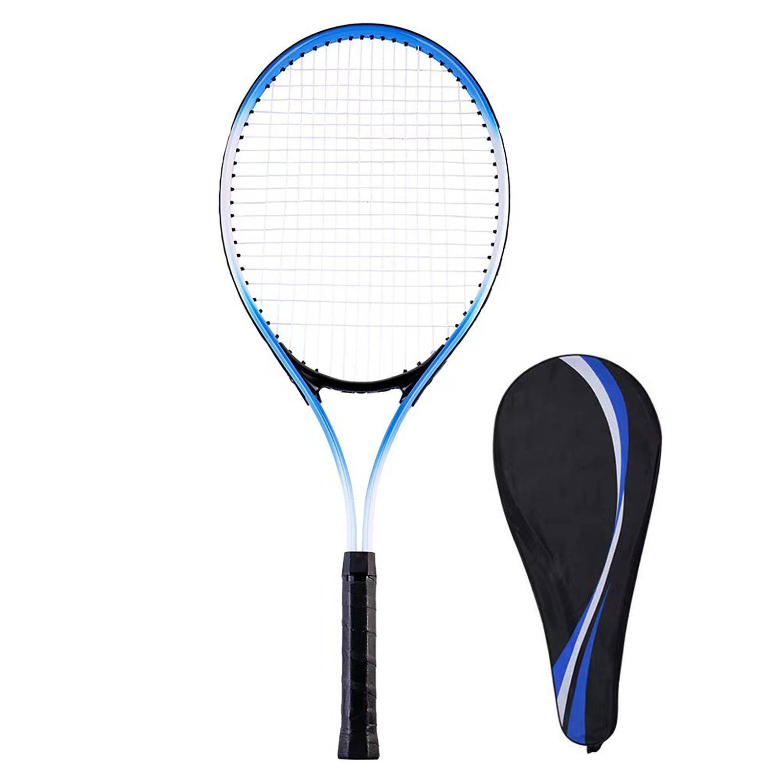 27 tums tennisracket Enkel tennisracket Nybörjare Tävling Träningsset med bärväska för vuxna Student Kvinnor svart
