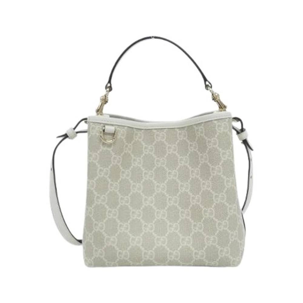Gucci Vintage Pre-owned GG Emblem GG Monogram Coated Canvas Læder Skuldertaske - Vintage - Dame - Beige - ONE SIZE - Uld