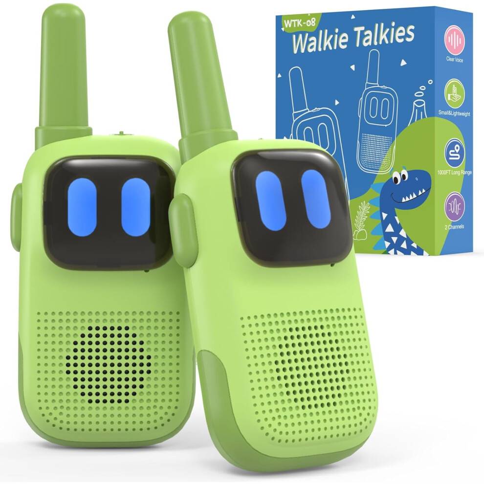 Walkie-talkies til børn, 2-pak, rækkevidde 300 m, 2 kanaler
