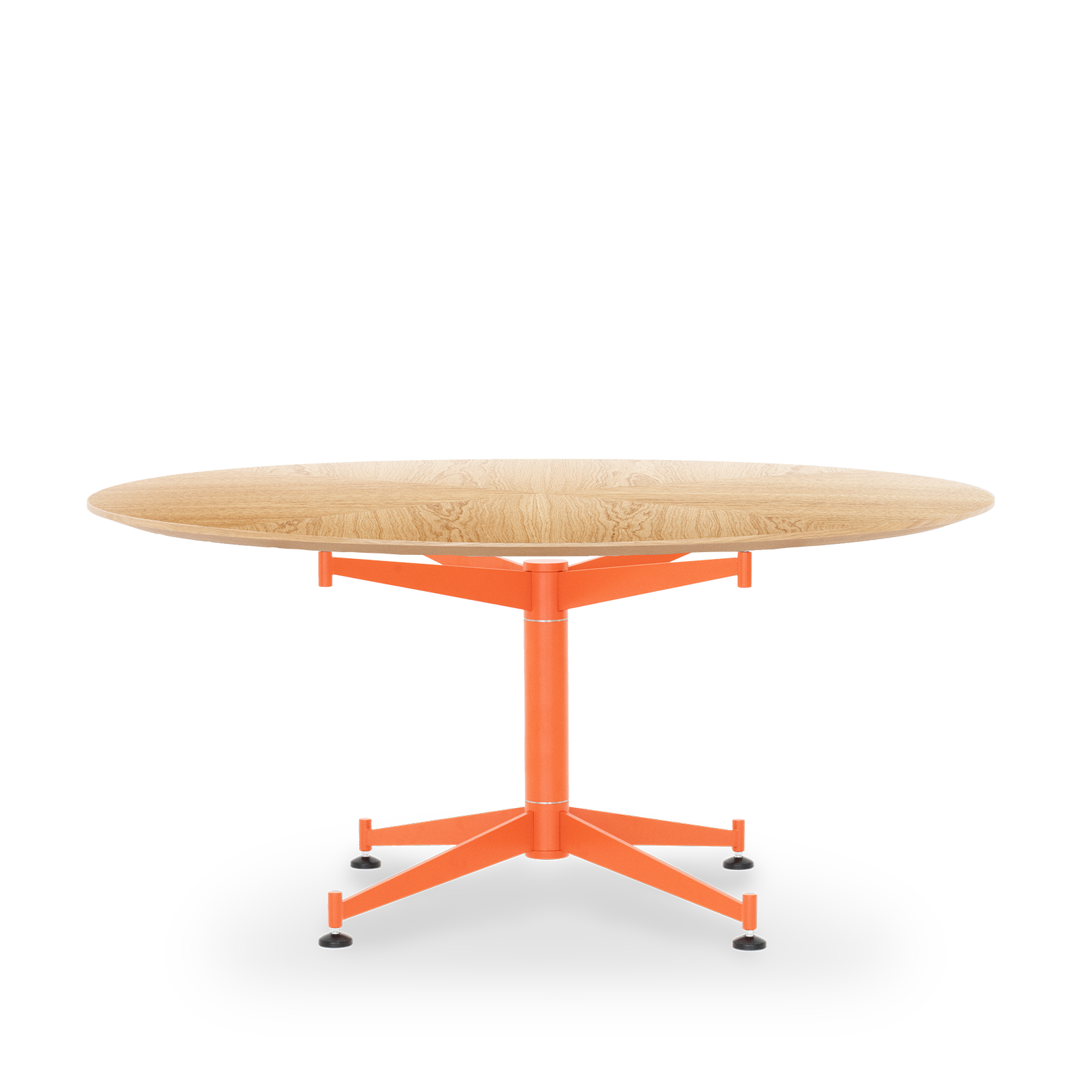 Star Table / Veneer B2B - 73-75 / Ø160 Veneer / Matte lacquered star Rot orange