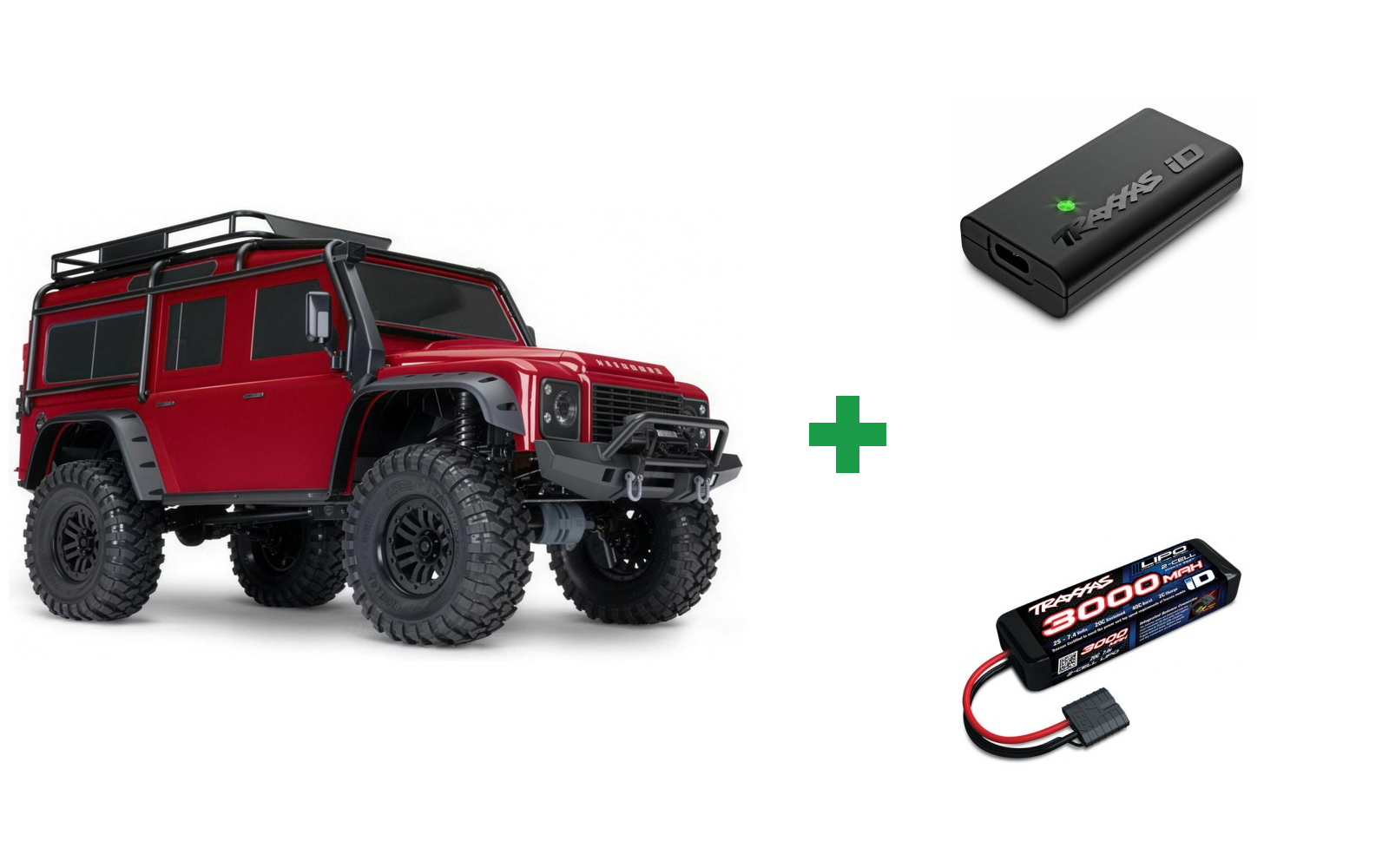 Traxxas 82256-4 TRX-4 Land Rover Defender Clipless RTR - Red / Kompletpakke – alt inkluderet og klar til brug
